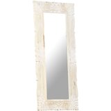  Ogledalo bijelo 110 x 50 cm od masivnog drva manga | shoptok.hr
