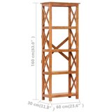 Police za knjige 60x30x160 cm drvo bagrema s premazom boje meda | shoptok.hr