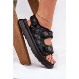 Boto Women Sandals With Decorative Details On Velcro Black Zoliner | ePonuda.com