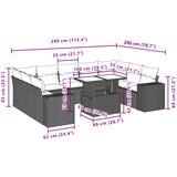  10-dijelni set vrtnih sofa poliratan s jastucima svijetlosivi | shoptok.hr