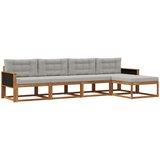  Set vanjskih sofa s jastukom 5 pcs Prirodna i Svjetlosiva | Eponuda.ba