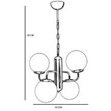 Opviq pekin 4 Lü siyah beyaz Camlı avize blackwhite chandelier | ePonuda.com