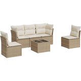  6-dijelni set vrtnih sofa s jastucima bež od poliratana | shoptok.hr