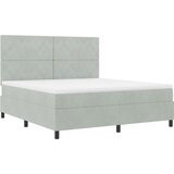 Box Spring Krevet s Madracem Svjetlosiva Super King Baršun | shoptok.hr