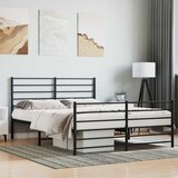  Metalni okvir kreveta uzglavlje i podnožje crni 140x200 cm | shoptok.hr