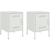 Maison Chic Dvo delni komplet Nočne omarice - Nočne mize bela 36x39x50,5 cm jeklo, (21687241) Cene