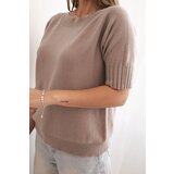 Kesi Włoski Women's viscose sweater with short sleeves fango | Shoptok.si
