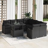  Sjedeća garnitura za vrt 9 kom. Crna poliratan 100 x 55 x 73 cm | shoptok.hr
