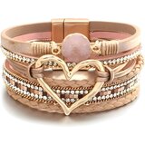 IZMAEL Narukvica AG-38811 Heart - Bežova / Zlatna / Tip2 | shoptok.hr