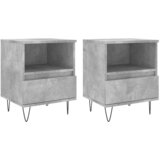  The Living Store Nočna omarica 2 kosa betonsko siva 40x35x50 cm inženirski les - Nočna Omarica, (21454665) | Shoptok.si
