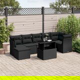 vidaXL 8-dijelni set vrtnih sofa od poliratana s jastucima crni | shoptok.hr