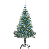 vidaXL Umjetno Božićno Drvo s Snježnim Flokom i LED Svjetlom 120 cm | shoptok.hr