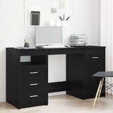 vidaXL Stol s ladicama Crni hrast 140 x 50 x 76 cm Konstruirano drvo Cijene