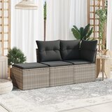 Maison Chic Seti vrtnega pohištva - Vrtna garnitura - Vrtni pohištvo set 3-delna z blazinami siv poli ratan, (21811134) | Shoptok.si