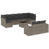  10-dijelni set vrtnih sofa od poliratana s jastucima sivi | shoptok.hr