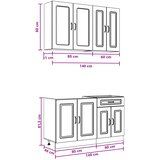  Kuhinjska jedinica KALMAR 4 kom. Crna Konstruirano drvo | shoptok.hr