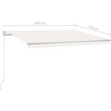  Tenda na ručno uvlačenje s LED svjetlima 450 x 350 cm krem | shoptok.hr