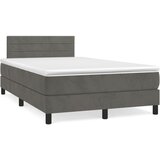 vidaXL Krevet box spring s madracem tamnosivi 120 x 190 cm baršun Cijene