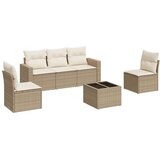 vidaXL 6-dijelni set vrtnih sofa s jastucima bež od poliratana | shoptok.hr