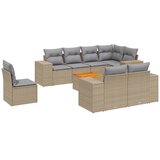  9-dijelni set vrtnih sofa s jastucima bež od poliratana 83 x 62 x 69 cm | Shoptok.si
