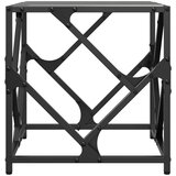 vidaXL Stolić za kavu s crnom staklenom površinom 40x40x41 cm čelik | shoptok.hr