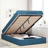 vidaXL Krevetna konstrukcija s madracem Plava 120 x 190 cm Baršun | shoptok.hr
