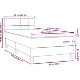 Box spring postelja z vzmetnico Svetlo siva 80x210 cm žamet, (21793214) | Shoptok.si