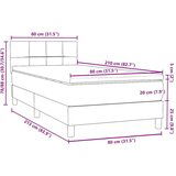 Box Spring krevet s madracem svijetlo sivi 80x210 cm baršun | shoptok.hr