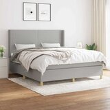  s oprugama i madracem svjetlosivi 180x200 cm od tkanine | shoptok.hr