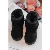 Boto Children's Fur-Lined Snow Boots with Decorative Fringes Black Nimia | ePonuda.com