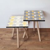 Hanah home 2Shp442 - grey greywhiteyellow nesting table (2 pieces) | ePonuda.com