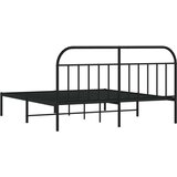 vidaXL Metalni okvir za krevet s uzglavljem crni 180x200 cm | shoptok.hr