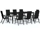  9-dijelni vrtni blagovaonski set crni | shoptok.hr