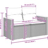 vidaXL set od 11 delova vrtnih sofa s jastucima Bež Poli Ratan Akacija | shoptok.hr