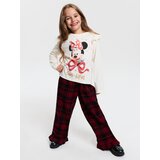 Sinsay Karirane hlače s volanom i vezom Minnie Mouse | shoptok.hr
