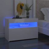 The Living Store Nočna omarica z LED lučkami 2 kosa visok sijaj bela 60x35x40 cm - Nočna Omarica, (21432983) Cene