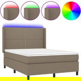 The Living Store Box spring postelja z vzmetnico LED taupe 140x200 cm blago - Box Spring Postelja, (21521491) | Shoptok.si