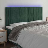  LED posteljno vzglavje temno zeleno 180x5x118/128 cm žamet, (20951912) | Shoptok.si