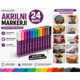  Akrilni markerji 24 kosov – vodoodporni markerji za kamen, les, steklo, keramiko, platno in papir, 4 mm Cene