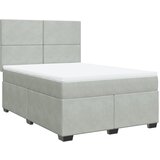 vidaXL Box spring postelja z vzmetnico svetlo siva 140x200 cm žamet, (21309838) Cene