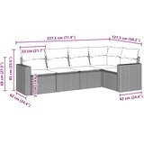  5-dijelni set vrtnih sofa s jastucima poliratan smeđi | shoptok.hr