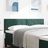 vidaXL LED vzglavje z LED lučmi Geometrični Temno zelena 160 cm Žamet, (5000043939) | Shoptok.si