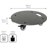 Wagner Pomični podstavek za lončnice, nosilnost 100 kg, HPL, Ø 380 mm, črne barve | Shoptok.si
