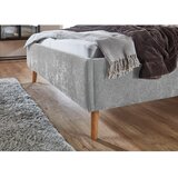 Meise M&amp;ouml;bel Siva oblazinjena zakonska postelja s prostorom za shranjevanje z letvenim dnom 180x200 cm Nova &amp;ndash; Slike