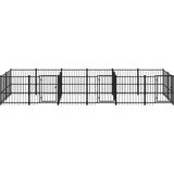  Zunanji pasji boks jeklo 11,26 m² - - črna - 93.85 - 582 x 193.5 x 100 cm - | Shoptok.si
