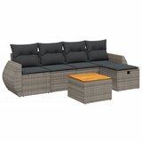 Maison Chic Seti vrtnega pohištva - Vrtna garnitura - Vrtni pohištvo set 6-delna z blazinami siv poli ratan, (21805148) | Shoptok.si