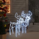 vidaXL Severni jelen z gibljivo glavo 2 kosa hladno bel 76x42x87 cm | Shoptok.si