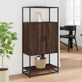 vidaXL Visoka omara rjavi hrast 68x35x139 cm inženirski les in kovina | Shoptok.si