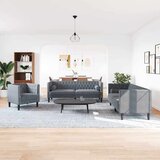  Kavčna garnitura Temno siva Žamet - - Siva - 71.1 - | Shoptok.si