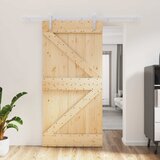  Klizna vrata Prirodna i bijela 100 x 210 cm Masivna borovina | shoptok.hr